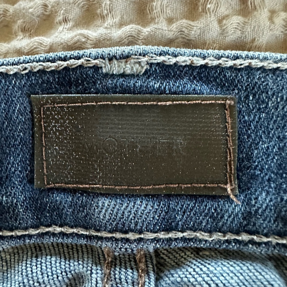 MOTHER Hustler Ankle Fray Women's Classic Blue Jeans - Picture 4 of 5